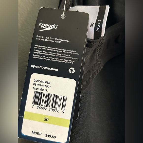 Speedo Womens Swimsuit One Piece Prolt Super Pro Solid Black Sz 30 X-small 2 NWT - Picture 3 of 7